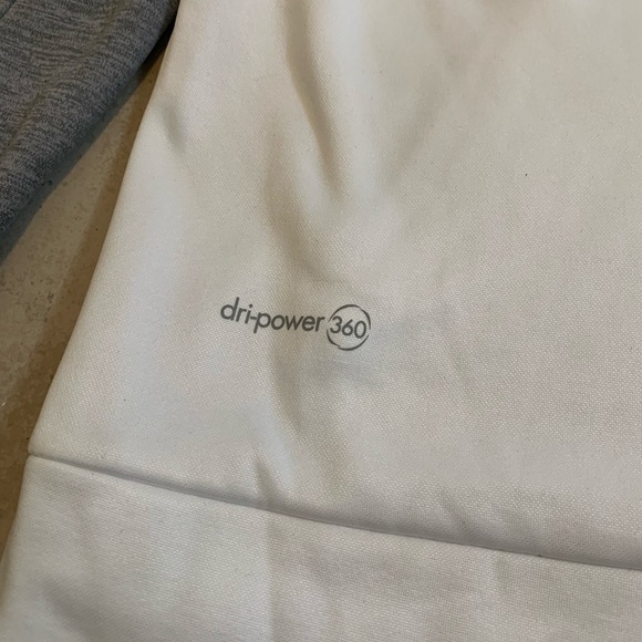 Russell Dri-Power 360 Full-Zip Hoodie Sweatshirt White/Gray Size M - Picture 2 of 7